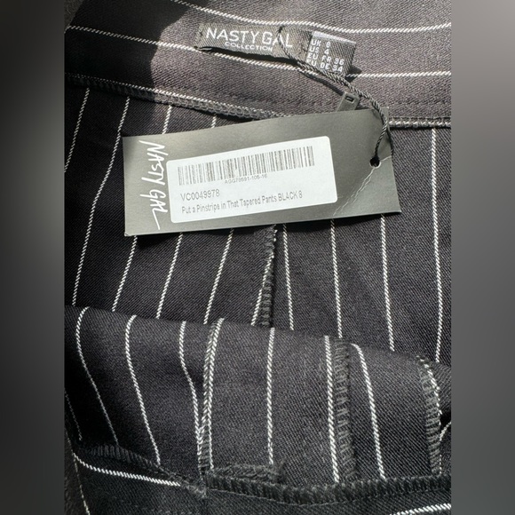 Pinstripe High Waisted Tapered Pants Size 4 (S) NWT - Picture 4 of 8